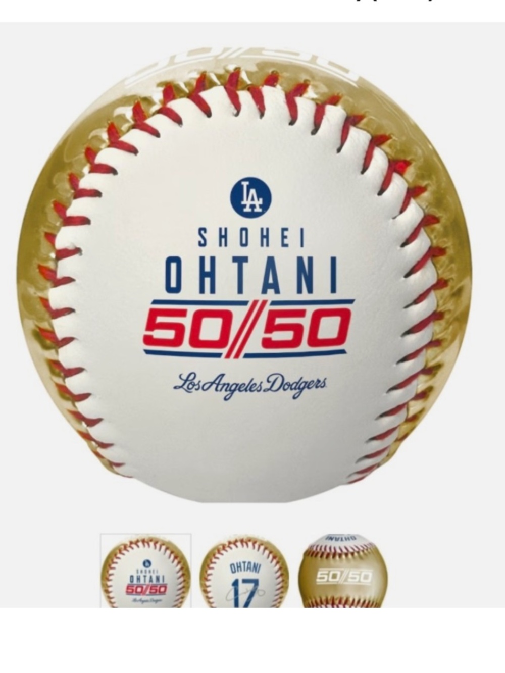 New Shohei Ohtani Los Angeles Dodgers 50/50 Season Record Rawlings Gold/White